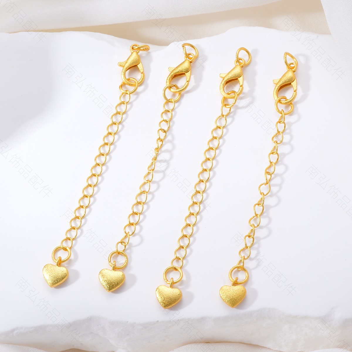 Sand gold high color retention lobster buckle heart extension chain necklace buckle bracelet multi-circle pendant DIY accessory handcrafted decoration