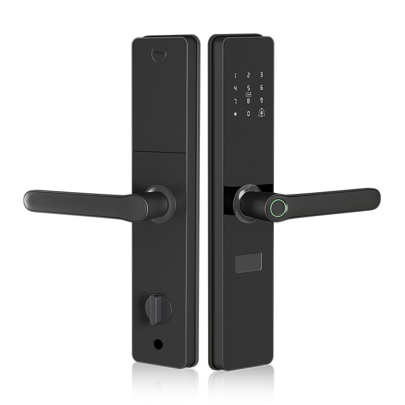 Black smart doorlock, fingerprint padlock, hand-held handle smart lock doorlock Item Picture