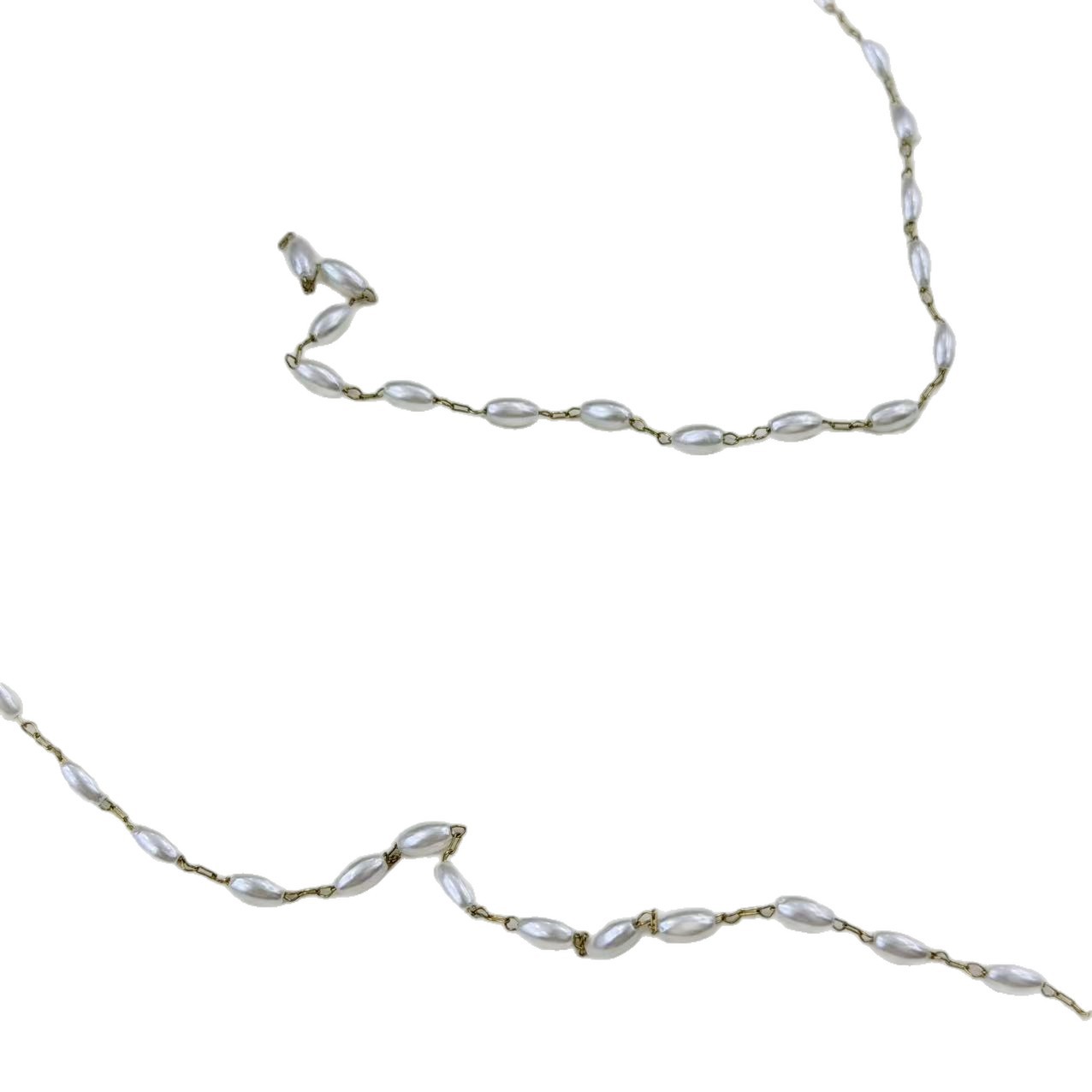 التوزيع الساخن عبر الحدود للمواد شبه المصنعة من سلسلة اللؤلؤ المصنوعة من الأرز الذهبي المصنوعة يدوياً Item Picture