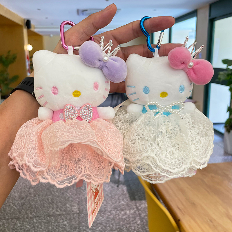 hellokitty plush toy, Hello Kitty costume, genuine kt cat keychain bag pendant