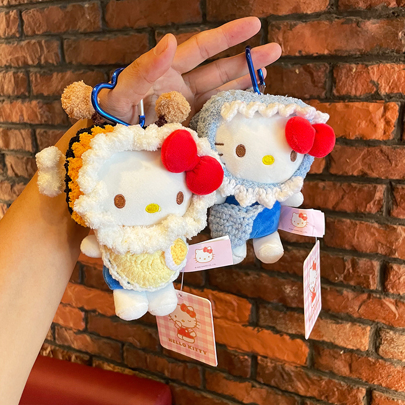 kt Cat doll bag pendant, cute cartoon keychain, plush toy, genuine hellokitty small pendant Specification image