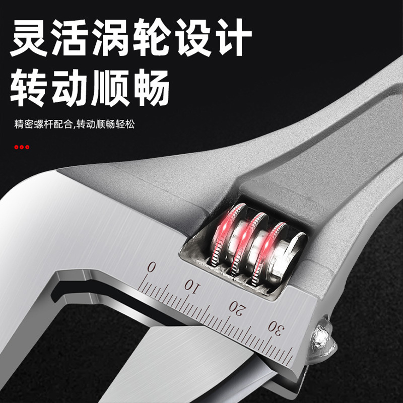 活动扳手 工业级8寸包胶防滑活口扳手万能大开口扳子活络扳手批发产品图
