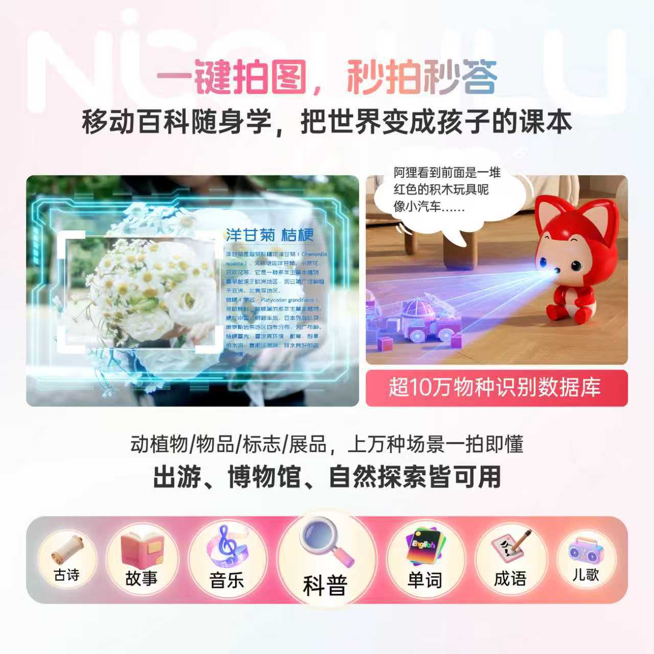 Nicole Lulu AI Ali Growth Companion Robot Intelligent Voice Early Education Enlightenment Learning Children's Gift Specification image