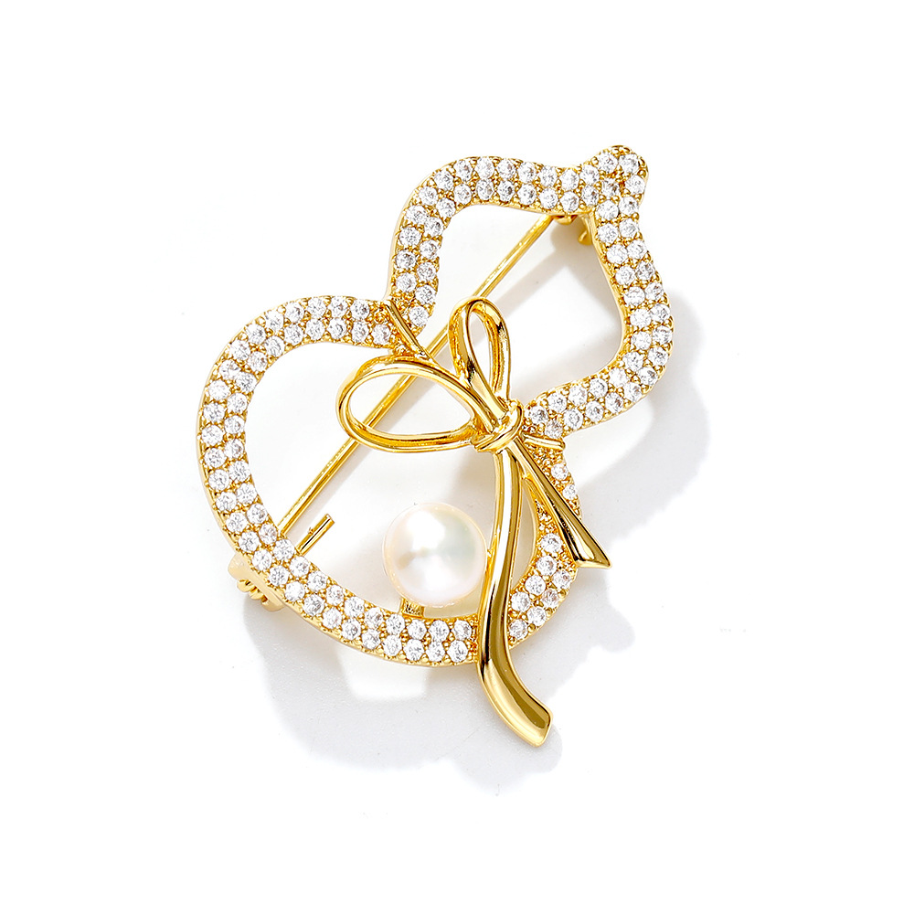 Hyacinth live-streamed high-end best-selling brooches, women's fashion, light luxury, elegant and high-end gourd-shaped pins, 2026 new trendy accessories Item Picture