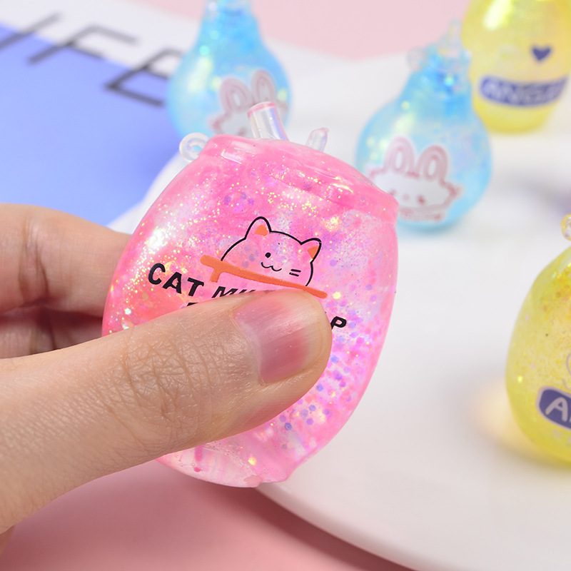 Douyin's best-selling product, the Aurora Maltose Mini Milk Tea Cup, the stress-relieving toy, TPR soft rubber, is sold directly by the manufacturer Specification image