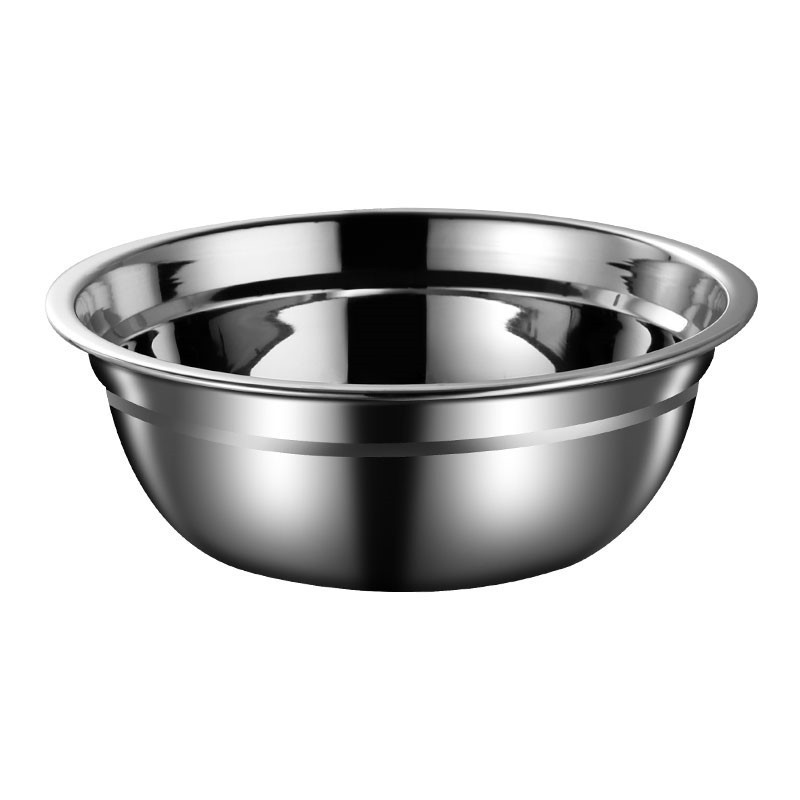 304无磁201不锈钢汤盆加深加厚家用洗菜盆味斗多用食堂汤碗码斗白底实物图