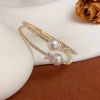 Amazon cross-border high-end full-diamond double-layer pearl open bracelet for women, exquisite and versatile bracelet accessories wholesale Application Scenario