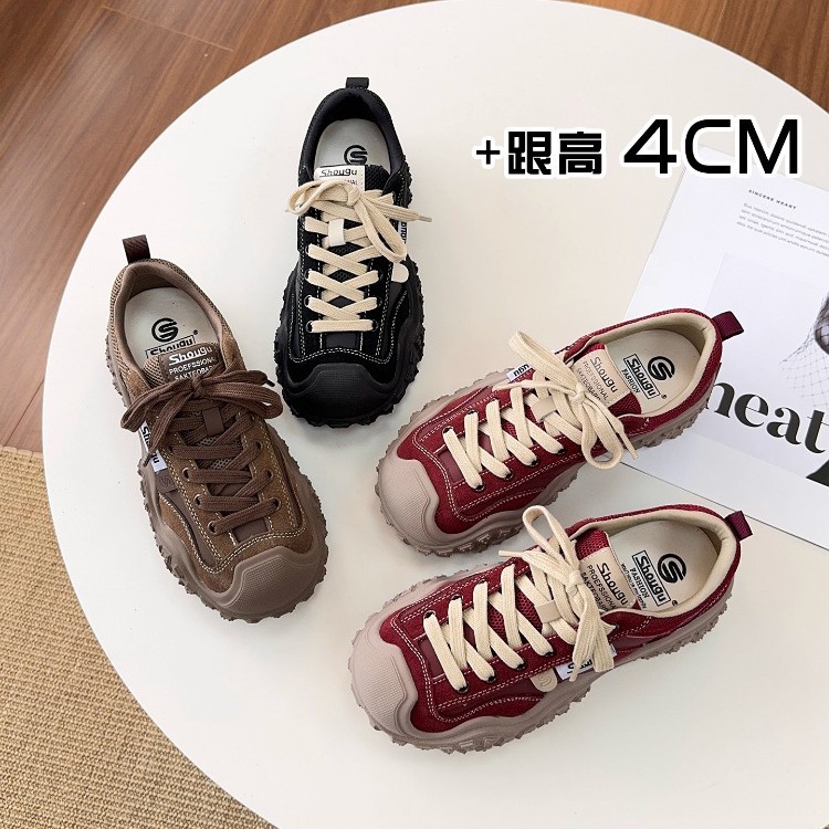 Shougu 2025, a super good-looking, cute and ugly thick-soled women's autumn new retro niche outdoor hiking shoes Dad shoes
