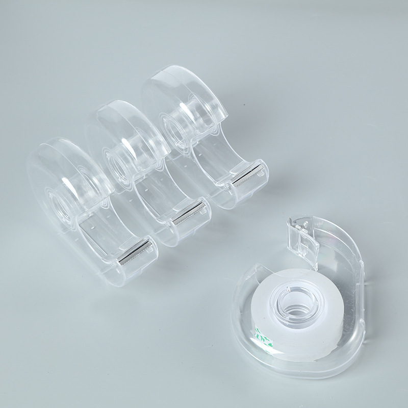 文具迷你透明胶带切割器 简易蜗牛塑料透明胶带座白底实物图