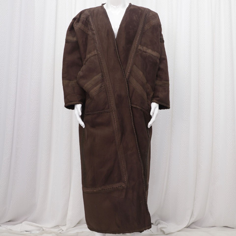 跨境热卖冬季加厚麂皮绒男士长袍开衫保暖无帽有口袋冬袍细节图