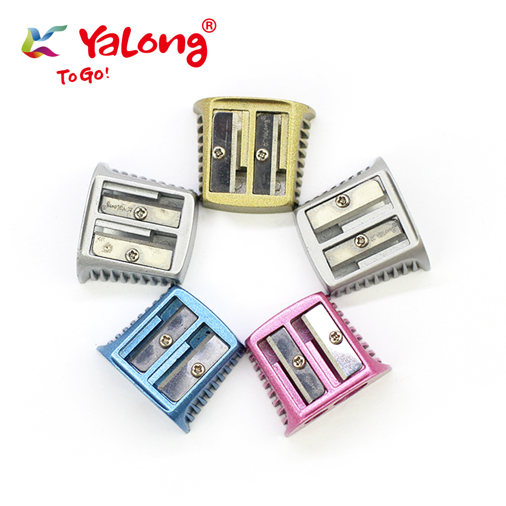 Standard manual pencil sharpener, alloy material, double-hole mini size pencil sharpener, student supplies details Picture