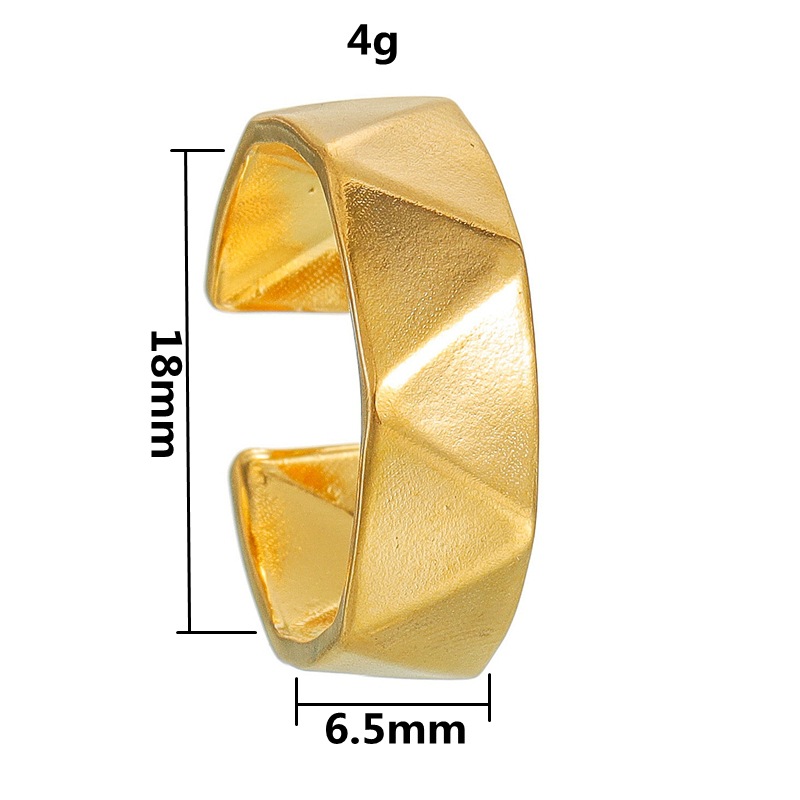 This is a popular stainless steel ring with an open opening on Instagram in Japan and South Korea. It features a geometric, multi-faceted and exaggerated style for women's couple rings that won't fade Item Picture