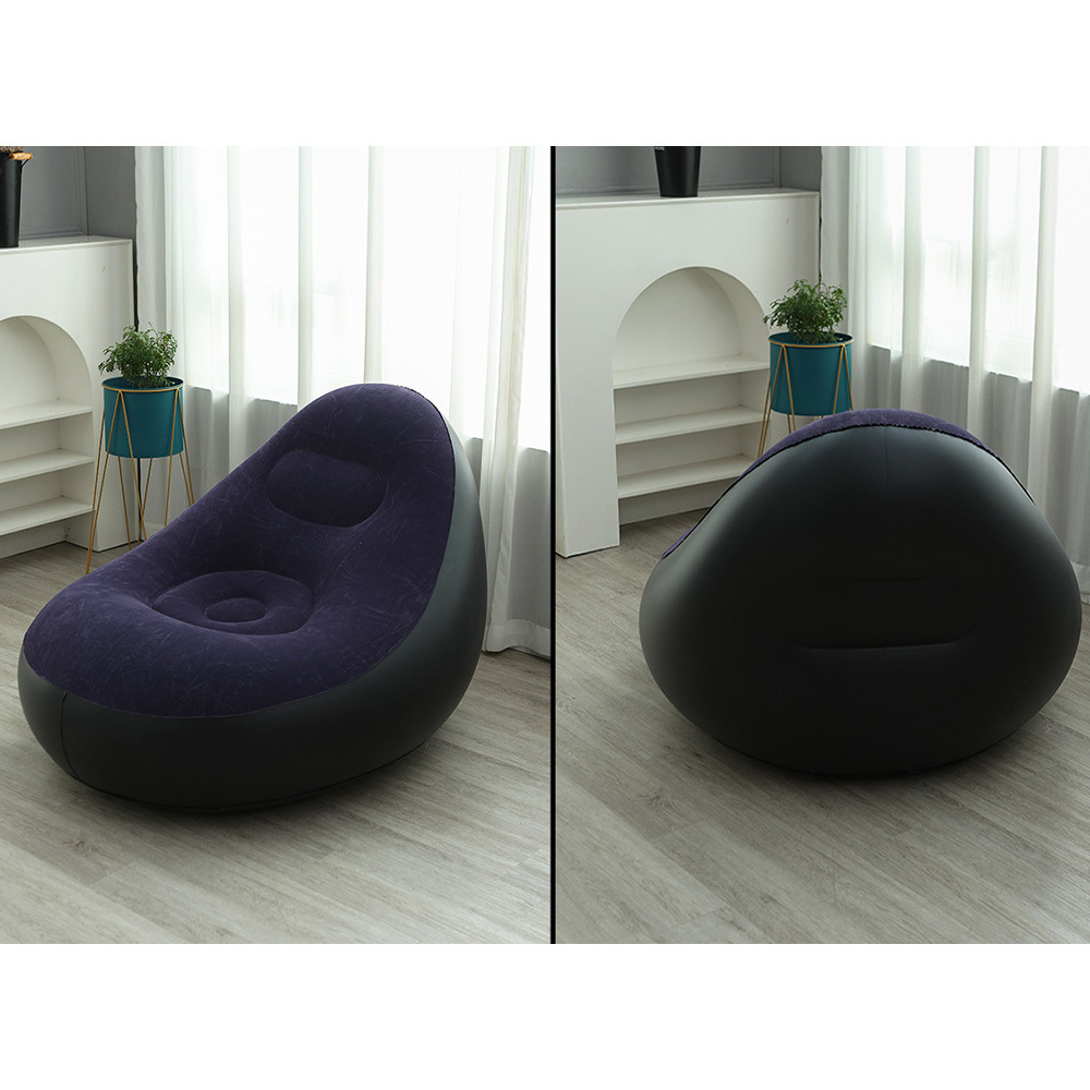 Cross-border flocking inflatable sofa, foldable lounge chair, outdoor sofa with footrests, combination lazy sofa, backrest lounge chair details Picture