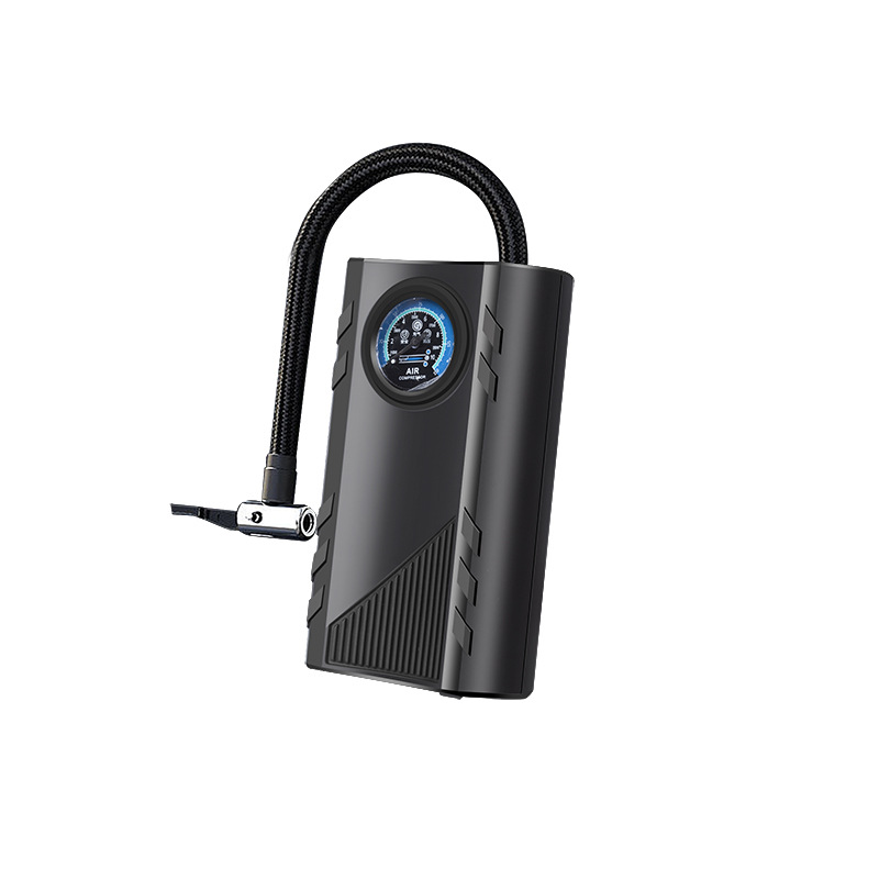 Portable car air pump, car tire air pump, motorcycle and bicycle electric air pump with pressure gauge Item Picture