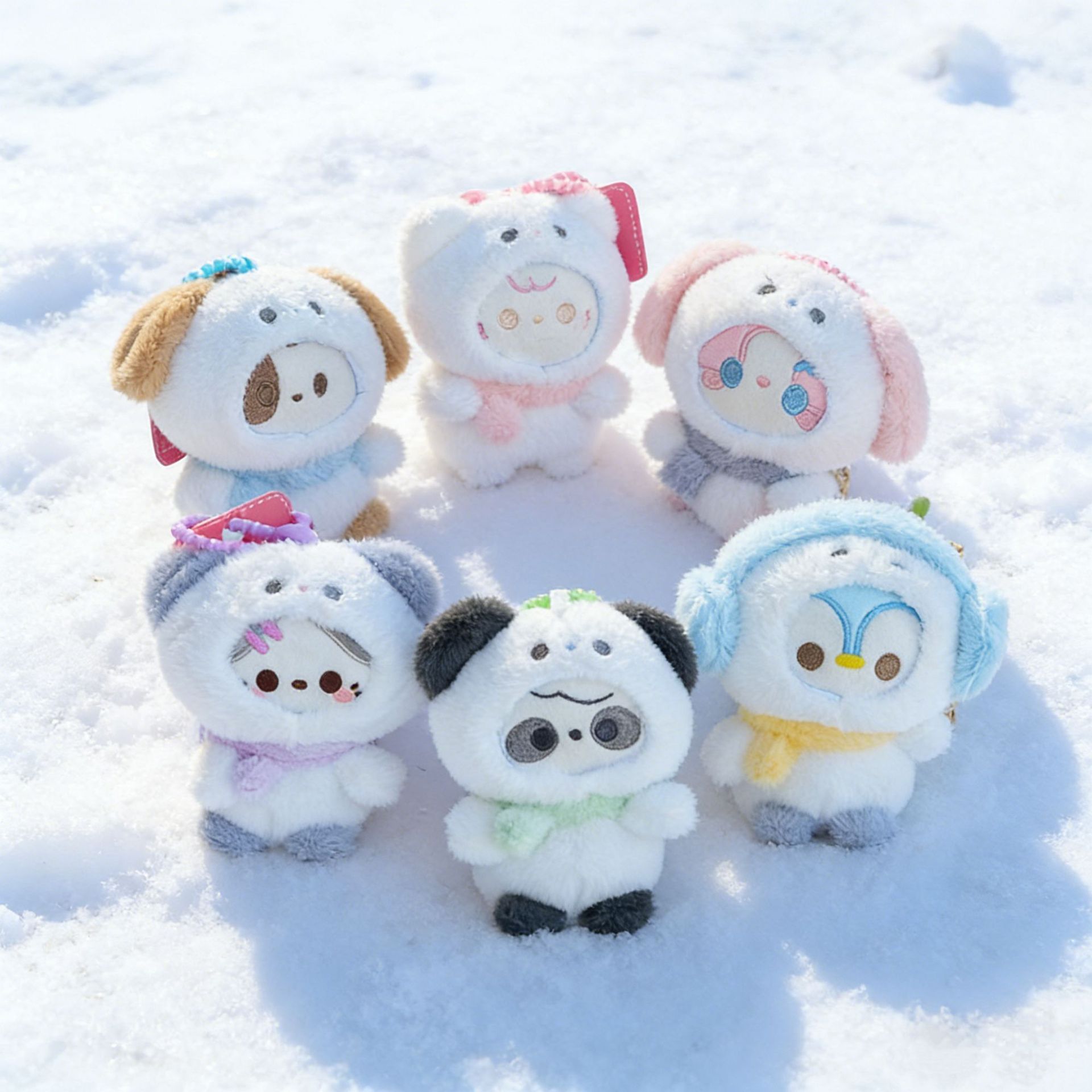 RosyPosy's winter snowman plush toy, a cute cartoon little snowman doll bag and pendant