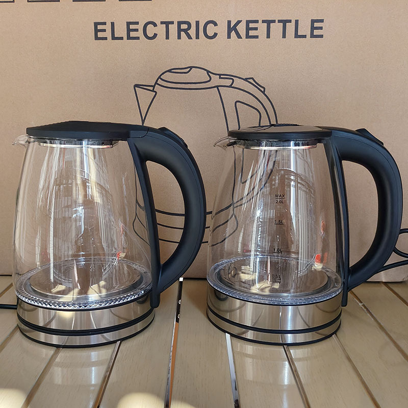 Wholesale high borosilicate glass electric kettles, large-capacity household water boilers and tea brewers, transparent for export