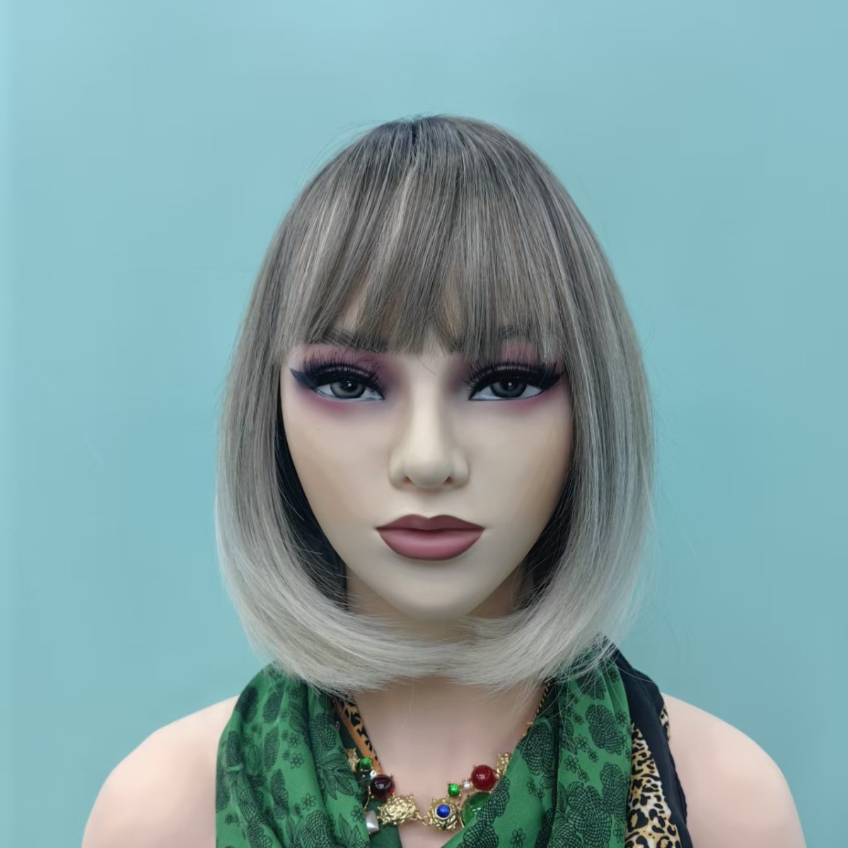 一件代发速卖通跨境新款女假发波波头直发齐刘海