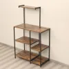 Solid wood storage racks, multi-layer storage racks, floor-standing bookshelves in the living room, ironwork display racks, vintage wooden racks for storage Specification image