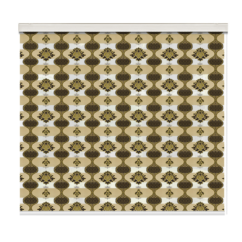 European-style jacquard office bathroom double-layer drawstring soft gauze roller blinds and perforation-free Venetian blinds Item Picture