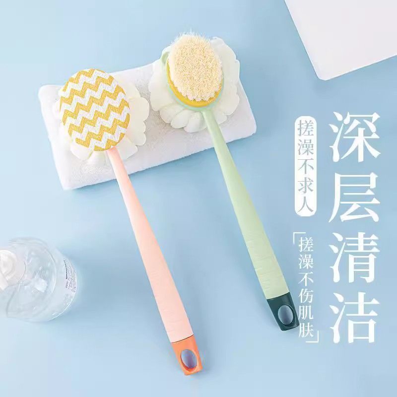 Cepillo de baño de doble cara de pelo suave de mango largo 2 en 1 baño frotar la espalda artefacto de baño no busca gente cepillo de baño multifuncional Application Scenario