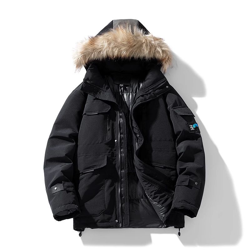 NASA Workwear Party overcomes the new winter trend brand of thick-necked hooded cotton-padded jackets, cotton-padded jackets and coats for men details Picture