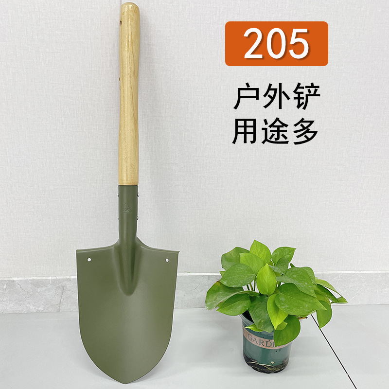 锹锰钢工兵铲子园艺铲多功能车载户外铲钓鱼铲兵工铲园林铲绿色漆