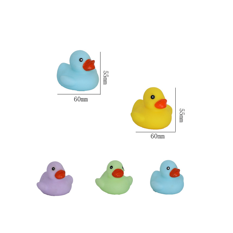 Cartoon Colorful Pinching Duck children's bath toy, baby bathroom Pinching sound-making yellow duck set Item Picture