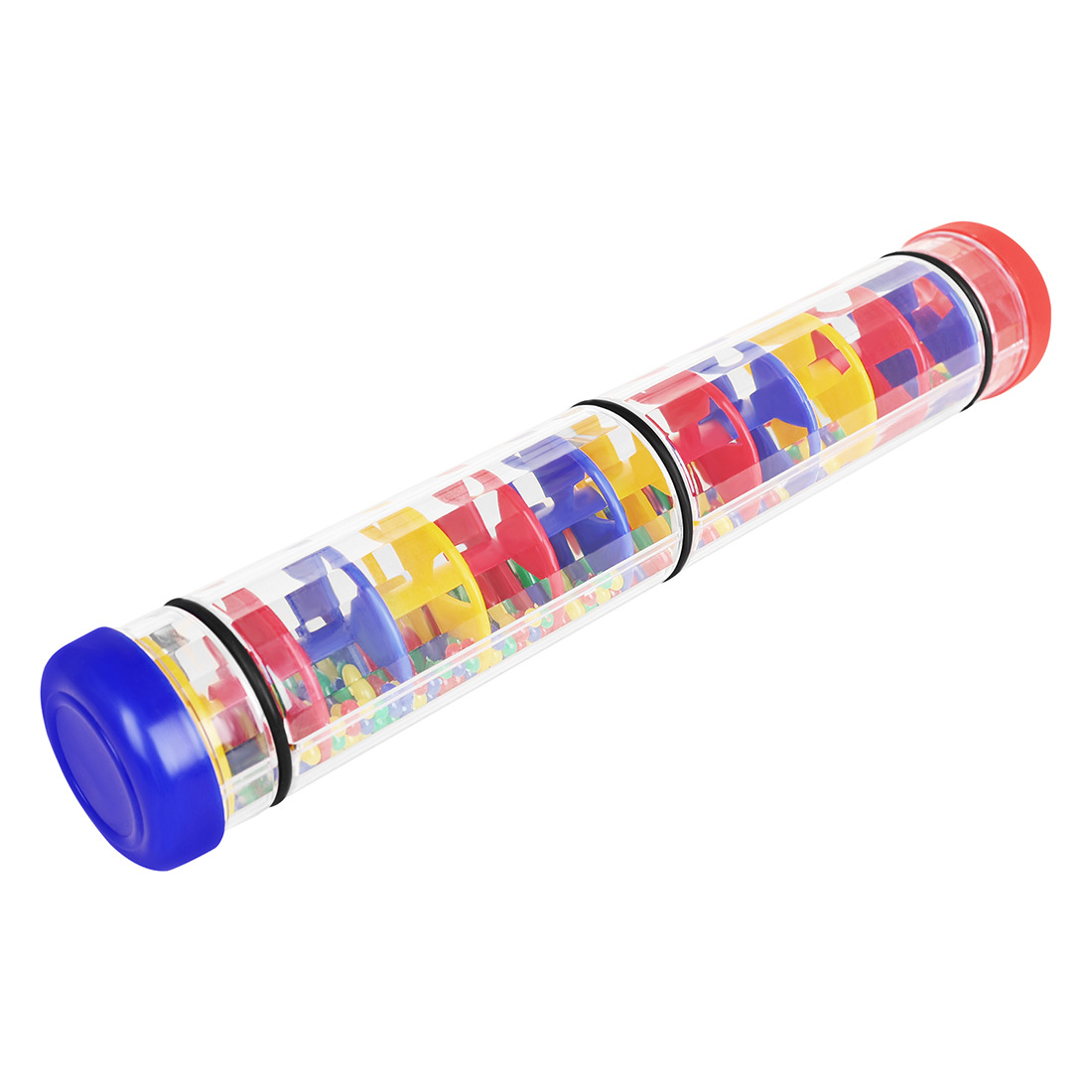 Cross-border three-section rain sound tube, Orff sand tube, sound tube, hand-cranked children's rain sound device, rainbow hourglass, rain sound simulator Item Picture