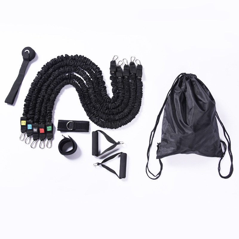 跨境11件套拉力绳套装拉力器 运动拉力绳健身器材拉力带厂家直销