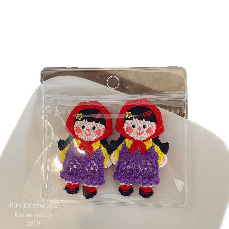 New Korean-style cartoon cute girl hair clip, handcrafted side fringe clip, bye-bye clip, apple sweet hair accessory Item Picture