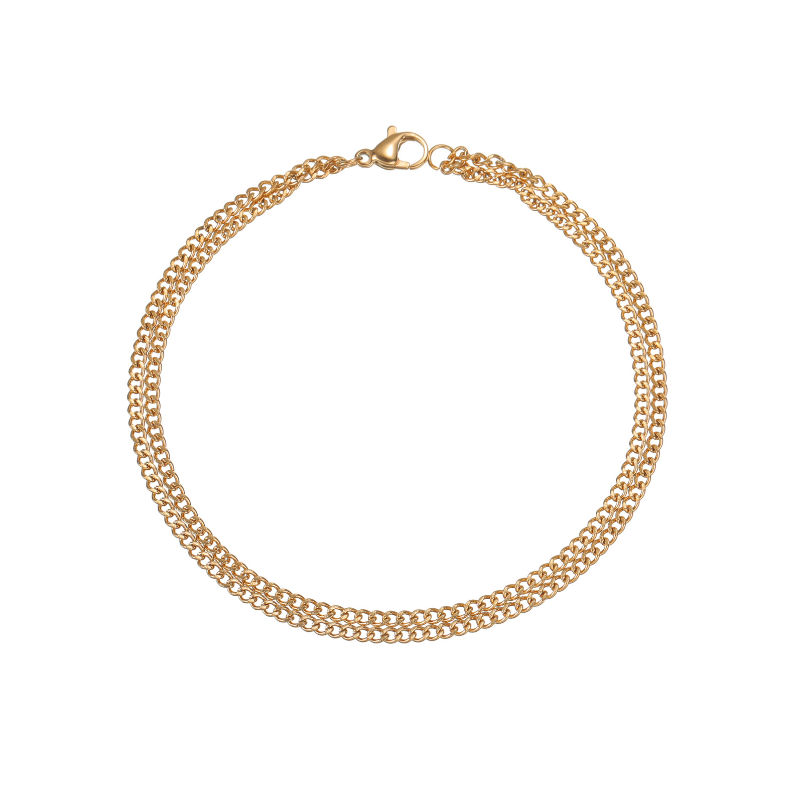 Cross-border European and American bracelets, clothing chains, titanium steel lock chains, double chains, ins women's bracelets, high-quality temu Xiyin jewelry