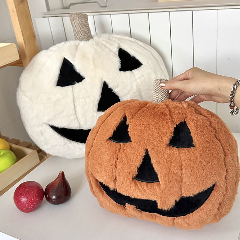 新款ins风万圣节可爱南瓜幽灵玩偶公仔毛绒玩具沙发装饰抱枕毛绒