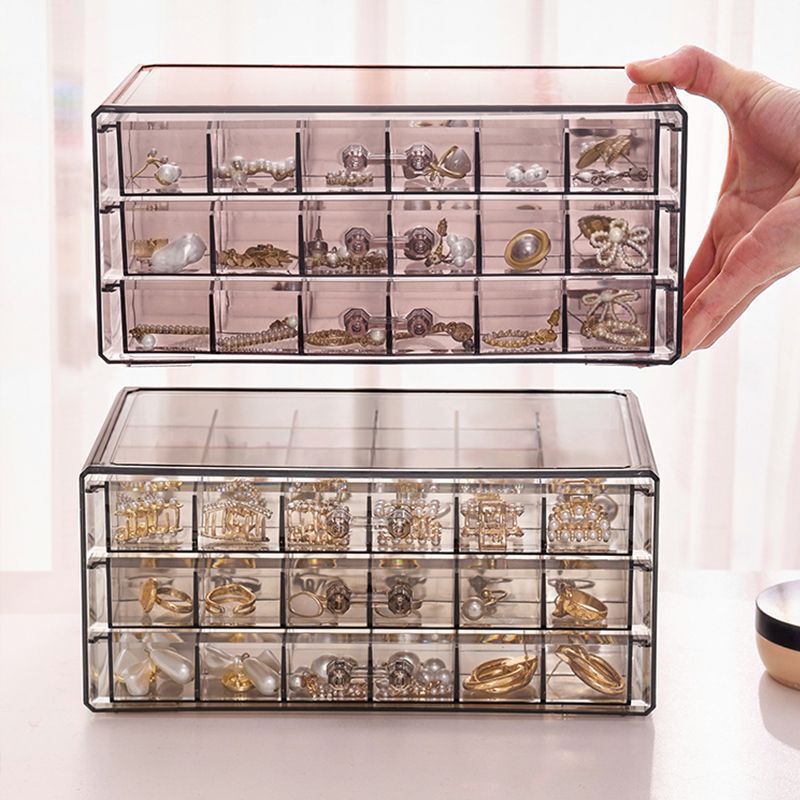 Transparent jewelry storage box, multi-layer large-capacity rings, stud earrings, necklaces, bracelets, home internet-famous drawer-style jewelry box Application Scenario