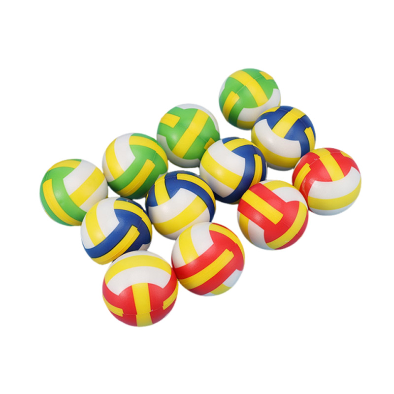 户外运动海绵PU发泡海绵球排球样式解压球儿童迷你益智玩具批发白底实物图