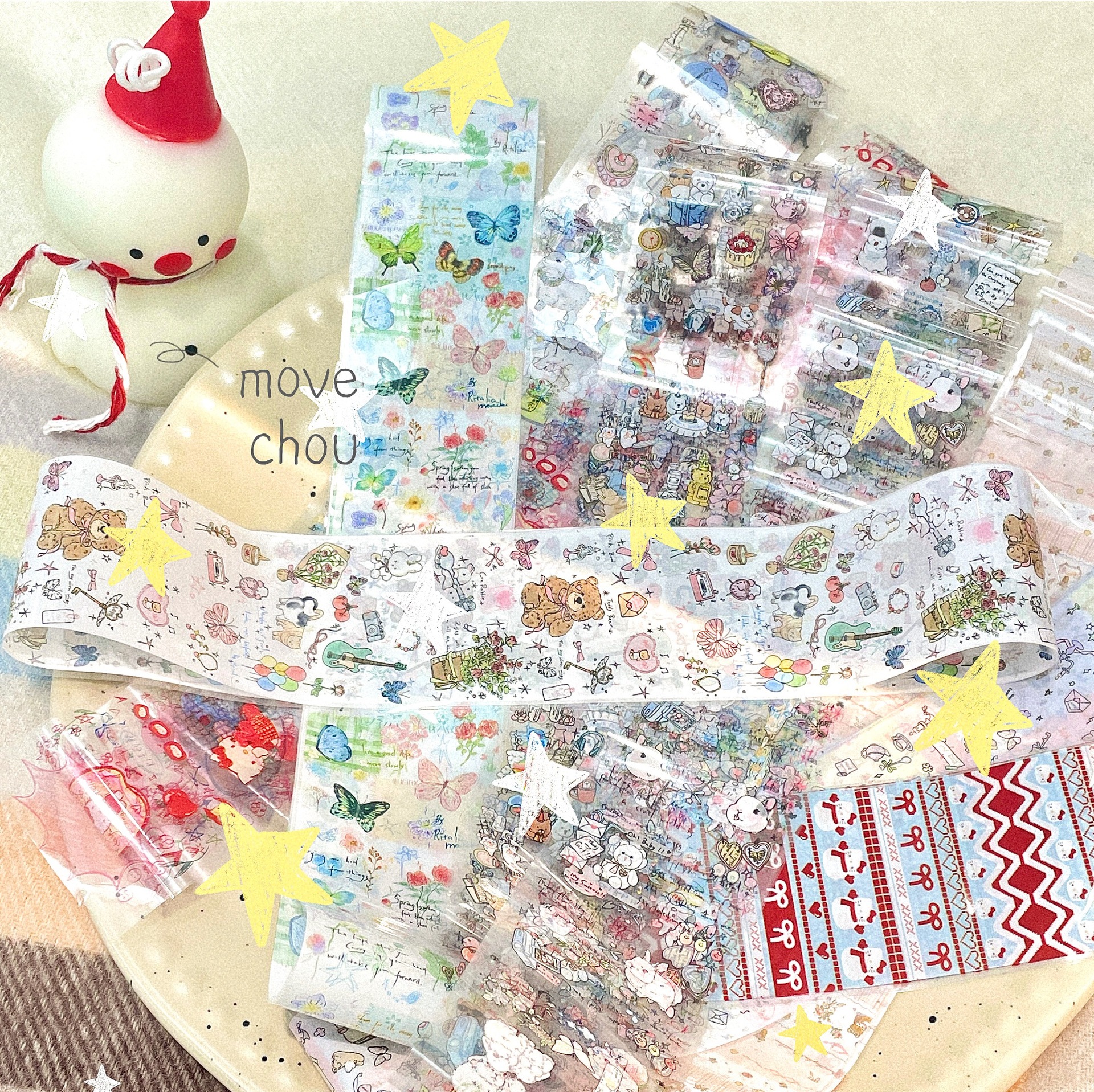 Korean-style Instagram hand-drawn graffiti nail art transfer paper, cute and practical kitty art elements, kitty illustrations