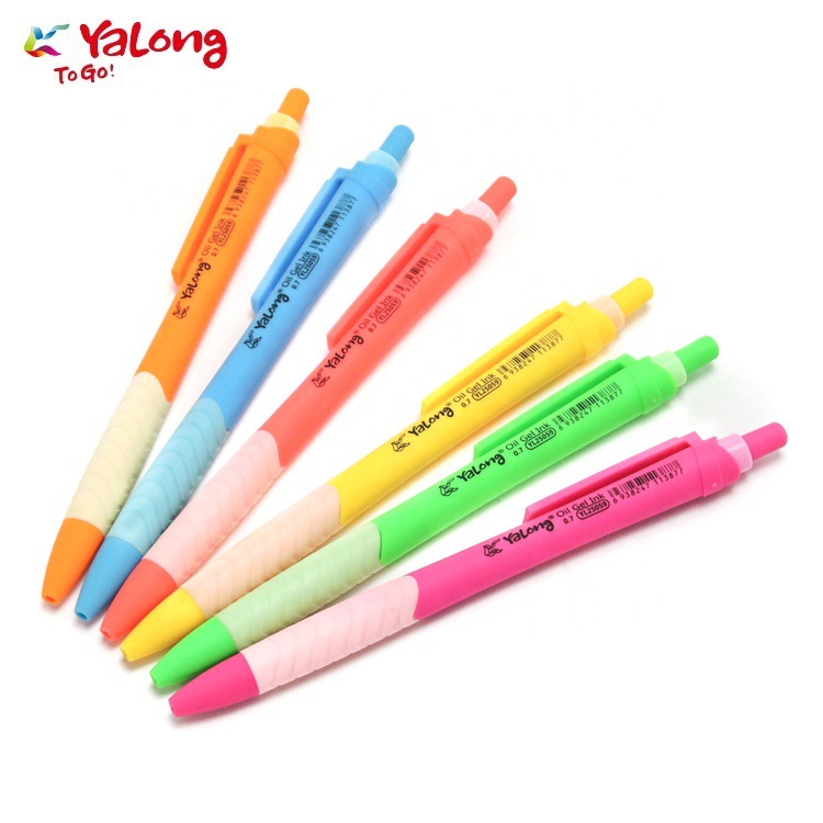 Promotional semi-gel pens, school and office ballpoint pens, high-quality silicone pen barrels, new design of medium oil pens and stationery details Picture