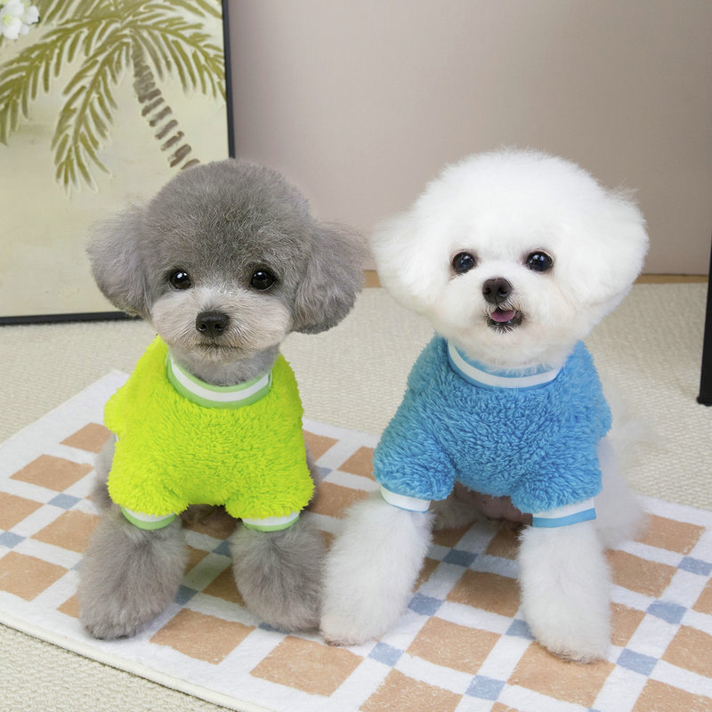 New cartoon printed pet clothing, fleece two-legged hoodie, autumn and winter pullover pet 25 scarf, bear fleece jacket Specification image