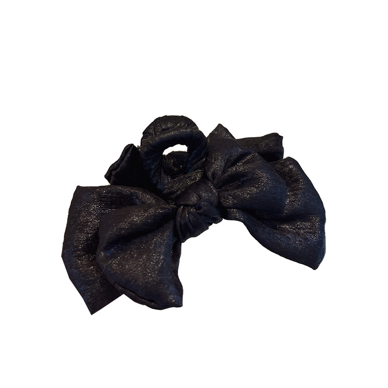 French lustrous satin bow clip for women's high-end style 2025 new shark clip hair clip for the back of the head Item Picture