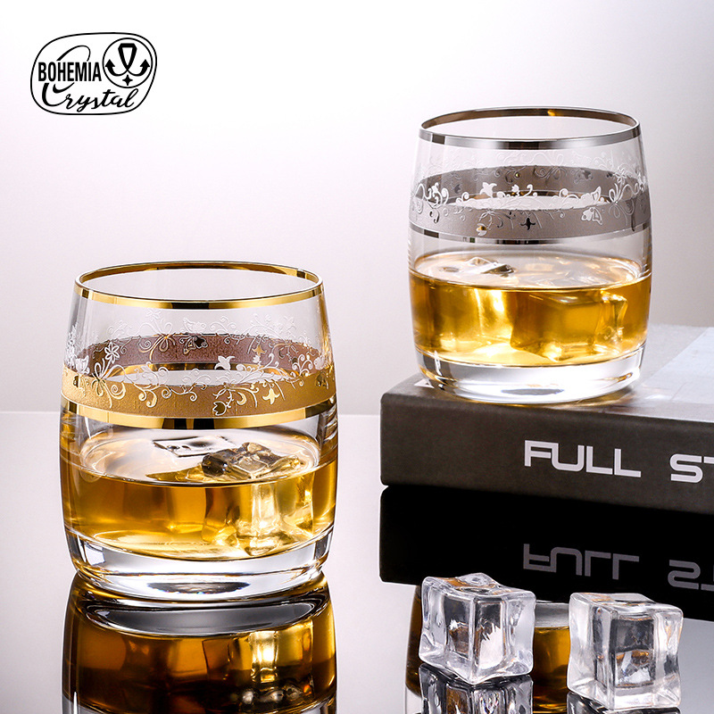 Czech imported whisky wine glasses, crystal glasses, handcrafted Western-style wine glasses, light luxury and high-end home glass cups, beverage cups details Picture