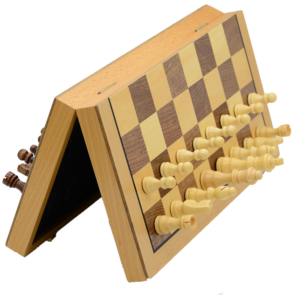 39cm magnetic chess, pine wood, double rear foldable board game toy, cross-border chess Application Scenario