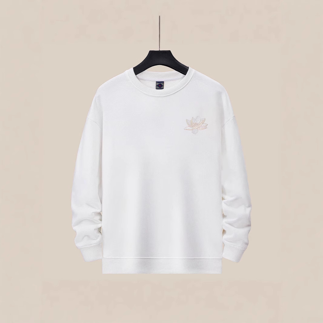 New autumn and winter men's round-neck hoodie, embroidered plus-size men's jacket, national trend Qilin top, pure cotton loose fashion brand Application Scenario