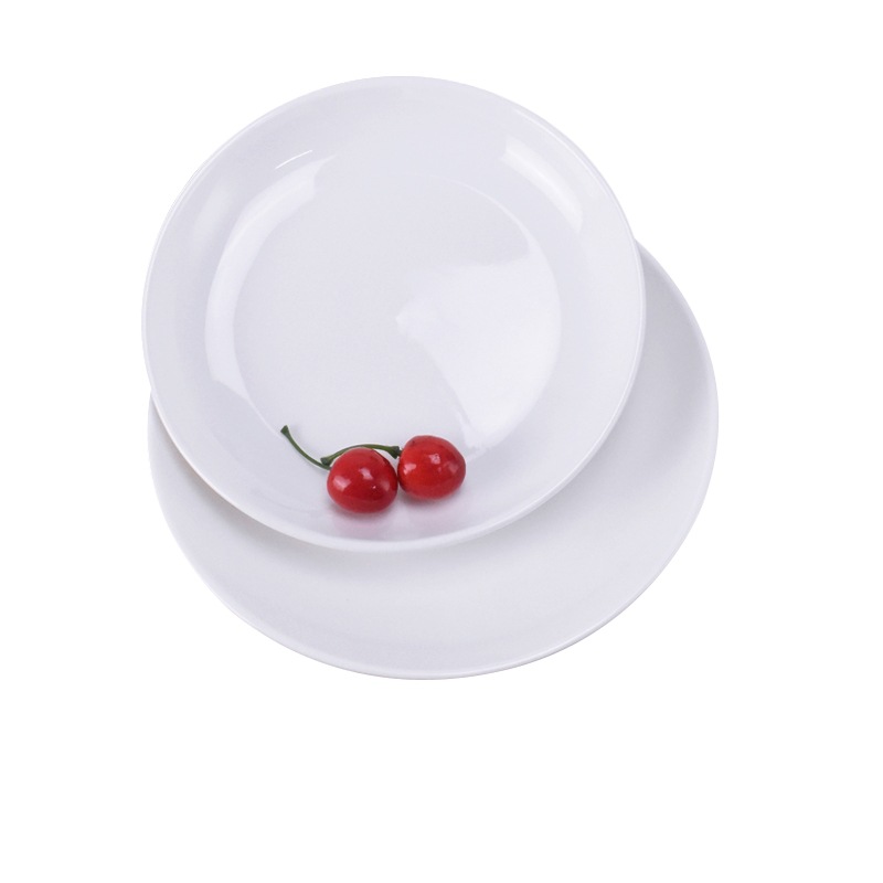 Restaurant, restaurant, household dish plates, rice bowls, cold noodles, rice cake plates, rice roll plates, pure white magnesium ceramic fruit plates, deep plates Item Picture