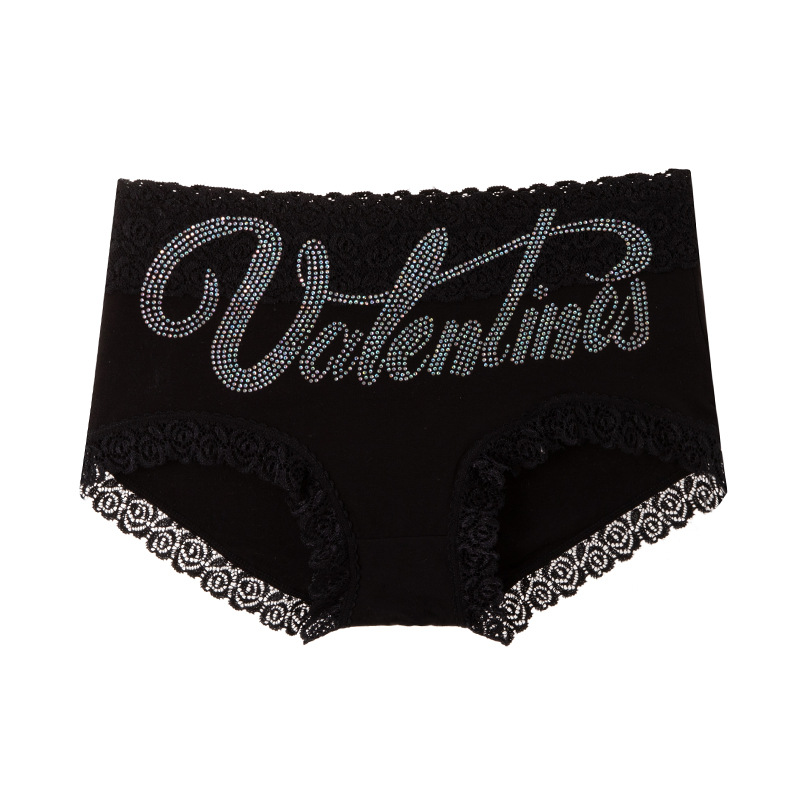 【 Pure Desire Style 】2025 Autumn/Winter New ascetic Sexy Lace embossed Diamond Mid-high Waist Seamless Women's underwear Cotton Item Picture