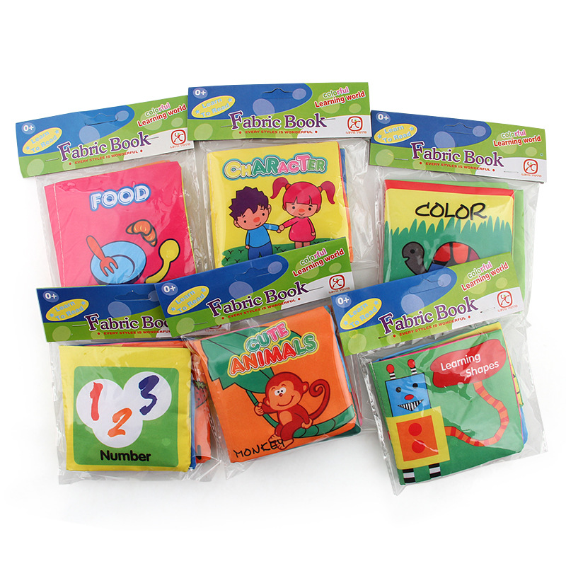 Amazon cross-border 3D baby cloth books, early education toys, English palm books, animal number recognition baby cloth books Item Picture