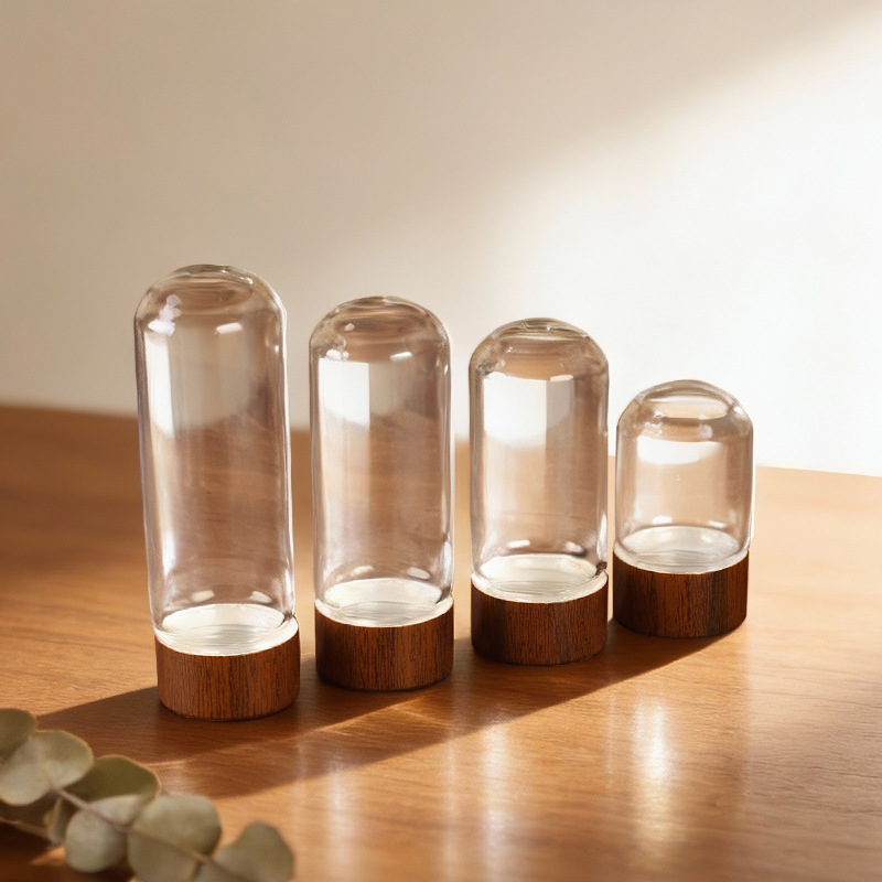 Tuobang 3CM diameter glass bottle round bottom threaded sealed small bottle flower tea packaging container display bottle is in stock and can be made with LOGO