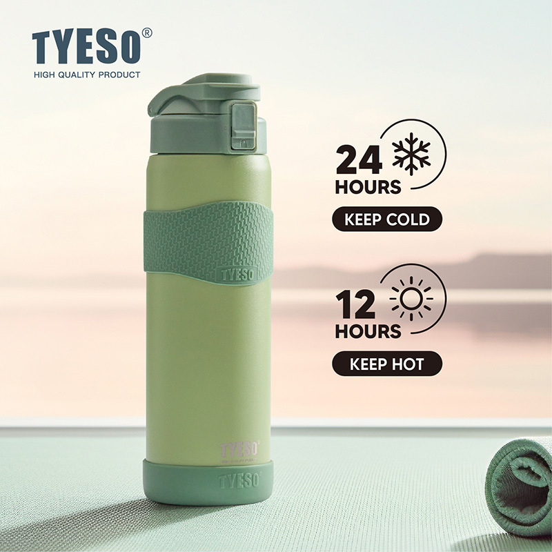 TYESO/ Taishuo Fashionable and simple couple insulated Cup, large-capacity sports vacuum water cup, Outdoor dual-purpose cup details Picture