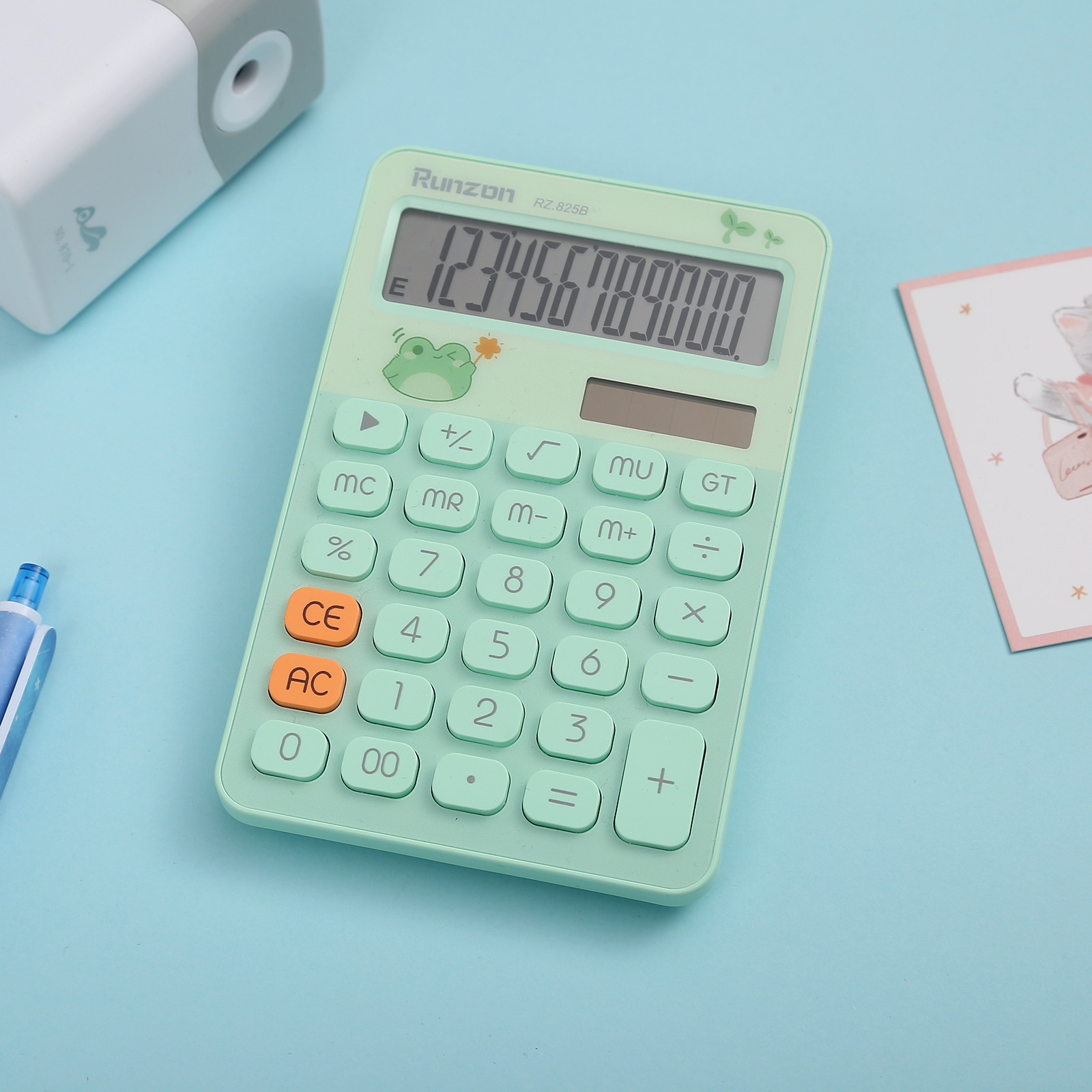 RZ-825B simple calculator, accounting and financial calculator, high appearance level, solar-powered office computing, UV mapping Specification image