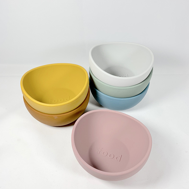 Wholesale of cross-border colored children's tableware and baby food bowls, including silicone tableware Specification drawing