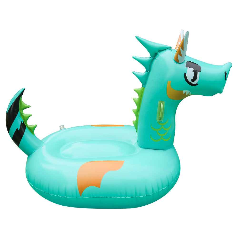 Cross-border new product: Little Green Dragon Mount, adult Internet celebrity dinosaur float, foldable lounge chair, pvc water toy, photo shoot Item Picture