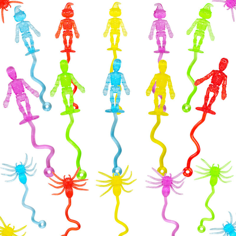 Cross-border new Halloween creative sticky spider Pumpkin human skeleton Halloween creative prank climbing wall stickiness extension Item Picture
